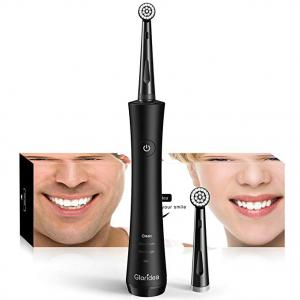 Rotary Electric Toothbrush for Adults, Rechargeable Toothbrush with Smart Timer and Strong Battery Endurance, Powered Spin Toothbrush with 2 Round Heads, 3 Modes USB Toothbrushes in Black by Gloridea