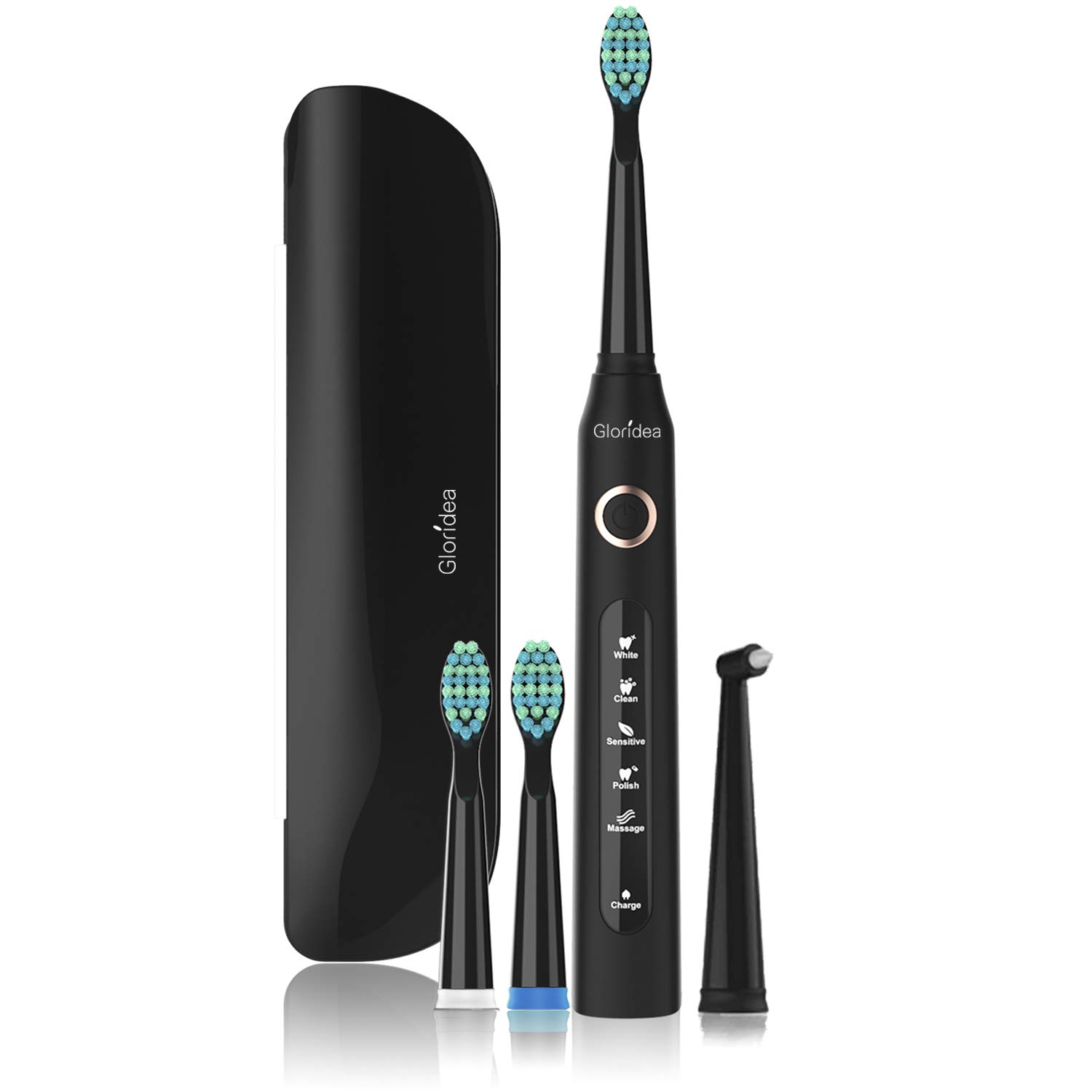 5 Modes Electric Toothbrush with Travel Case, Rechargeable Sonic