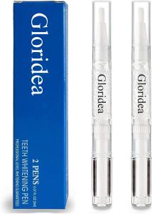 Gloridea Teeth Whitening Gel System with LED Light - 4 Pack Pens